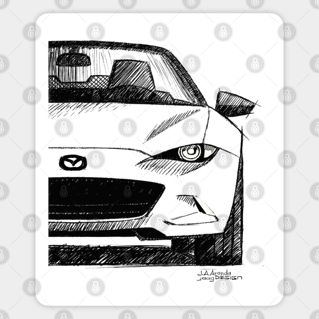 My drawing of the Japanese roadster car ND Magnet by jaagdesign